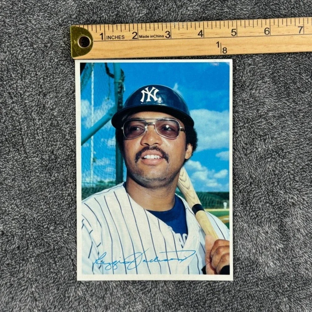 1980 Topps Reggie Jackson New York Yankees Card 6 of 60 5x7 Vintage Baseball - Picture 3 of 4